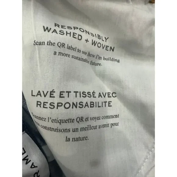 Frame Cotton Denim Split Seam Wide Leg Jeans Two-Toned Blue Women's Size 24 - Picture 8 of 9